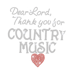 Crystal Country Music Fonts Iron on Rhinestone Transfer