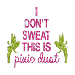 I Don\'t Sweat This Is Pixie Dust Hotfix Glitter Transfer