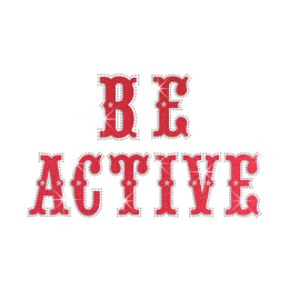 Be Active Iron on Flock Rhinestone Transfer Motif