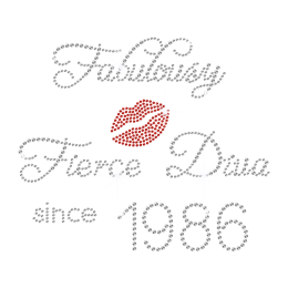 Fabulous Fierce Diva Since 1986 Iron on Rhinestone Transfer Motif