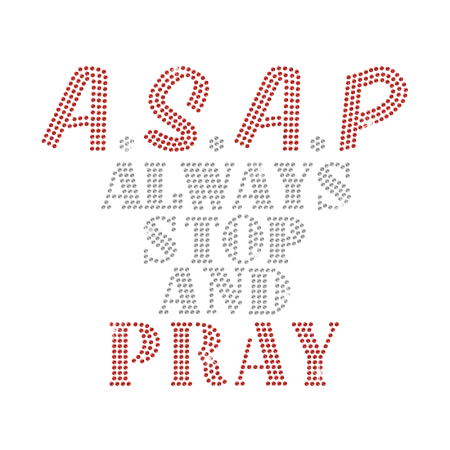 ASAP Always Stop And Party Iron on Rhinestone Transfer Decal