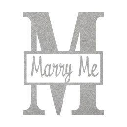 Custom Silver Letter Marry Me Heat Transfer