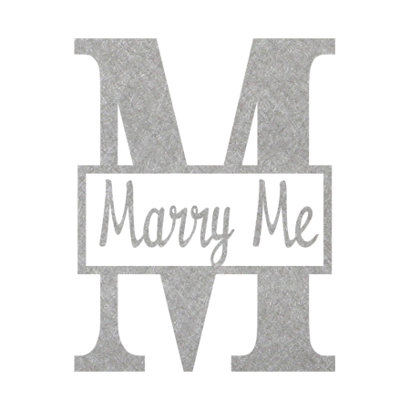 Custom Silver Letter Marry Me Heat Transfer