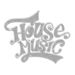 Best Custom Shinning Pure Crystal HOUSE MUSIC Rhinestone Iron on Transfer Motif for Shirts