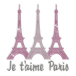 Best Custom Shinning I Love Paris Rhinestone Iron on Transfer Pattern for Shirts