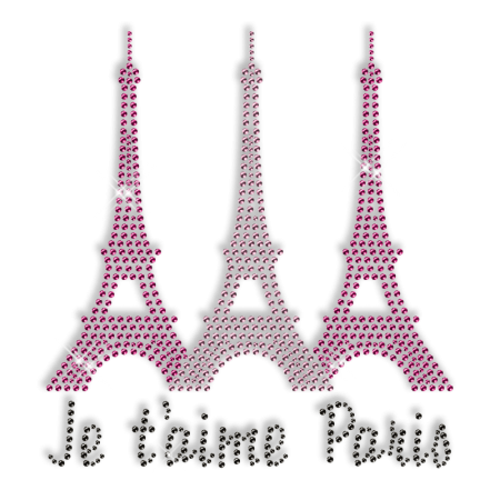 Best Custom Shinning I Love Paris Rhinestone Iron on Transfer Pattern for Shirts