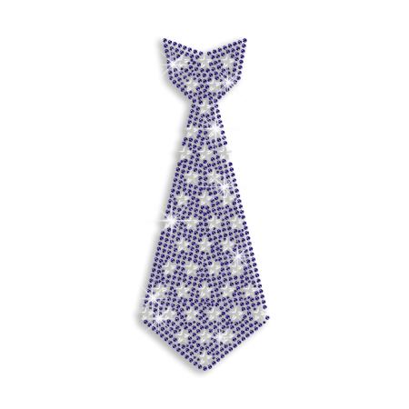 Vegas Show Formal Manswear Tie Iron on Rhinestone Transfer