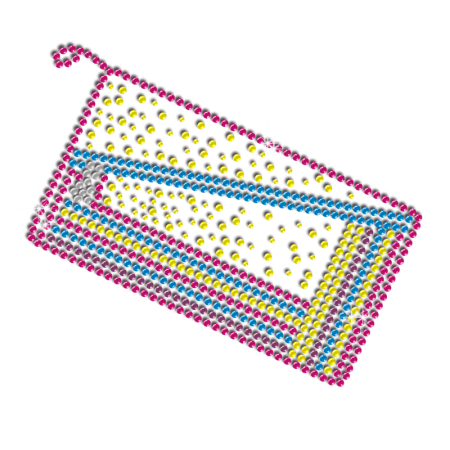 Colorful Purse Hot Fix Rhinestone Transfer