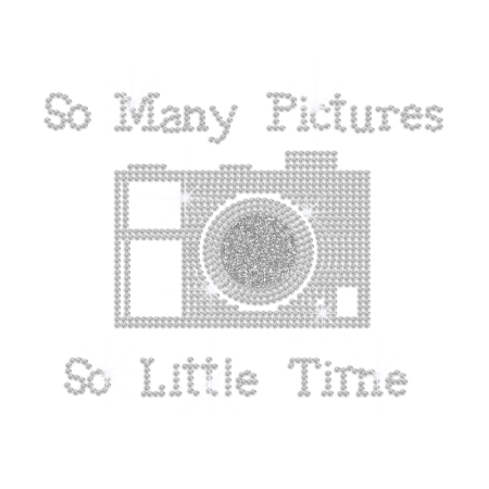 So Many Pictures & So Little Time Iron on Rhinestone Transfer