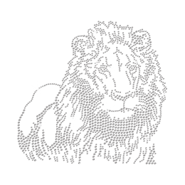 Impressive Crystal Lion Rhinestone Iron ons