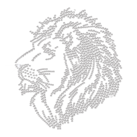 Iron on Crystal Side-face Lion Rhinestone Pattern