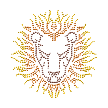 Elegant Lion Hotfix Rhinestone Motif