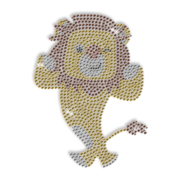 Rhinestone Cute Lion Iron on Transfer Pattern