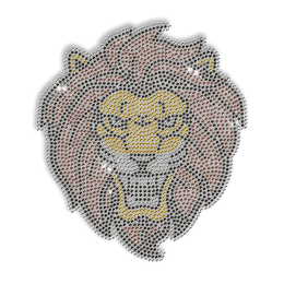 Rhinestone Hot Fix Lion Head Transfer