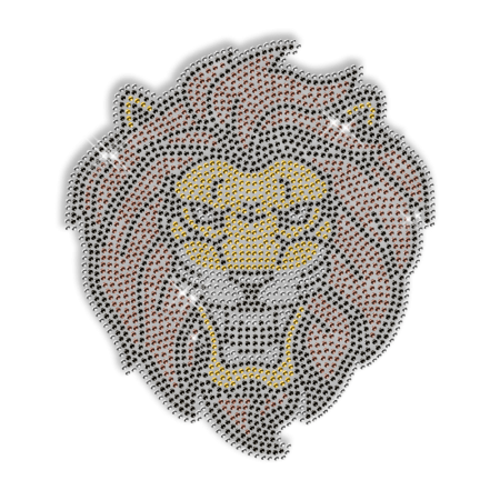 Rhinestone Hot Fix Lion Head Transfer