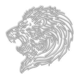 Bling Rhinestone Lion Head Iron on Transfer Pattern