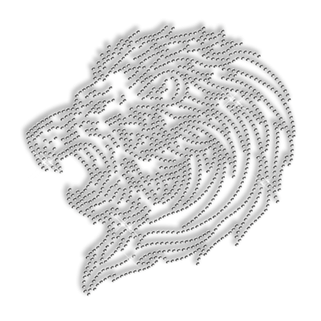 Bling Rhinestone Lion Head Iron on Transfer Pattern