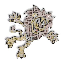 Cute Rhinestone Lion Iron on Transfer Design