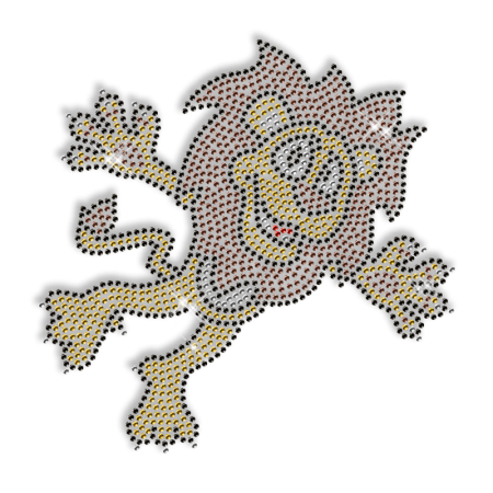 Cute Rhinestone Lion Iron on Transfer Design