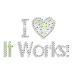 Custom Best Shinning I Love It Works Rhinestone Iron on Transfer Motif for Shirts