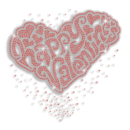 Best Custom Shinning Happy Valentine Rhinestone Iron on Transfer Design for Shirts