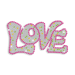 Cute Love Heat Press Iron-on Rhinestone Transfer