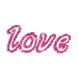 Light Pink Love Glitter Iron-on Transfer