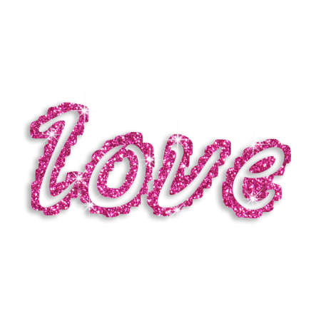 Light Pink Love Glitter Iron-on Transfer