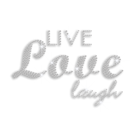 Bling Bling Live Love Laugh Hotfix Rhinestone Transfer