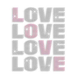 Pretty Loves Iron-on Rhinestone Transfer Design