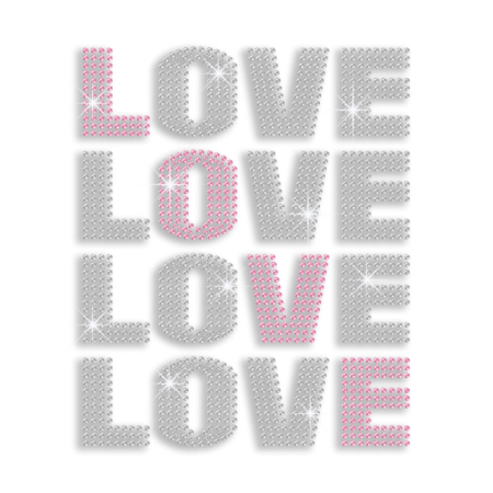 Pretty Loves Iron-on Rhinestone Transfer Design