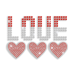 Big Letters of Love Hot Fix Nailhead Rhinestone Transfer