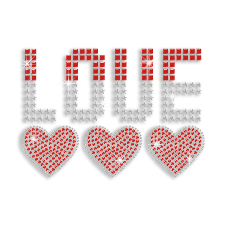 Big Letters of Love Hot Fix Nailhead Rhinestone Transfer