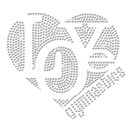 Crystal Love Gymnastics Iron on Rhinestone Transfer Motif