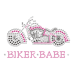 Rhinestone Crystal Pink Motorcycle image