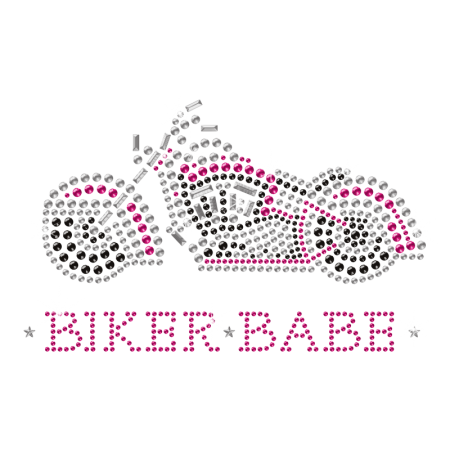 Rhinestone Crystal Pink Motorcycle image