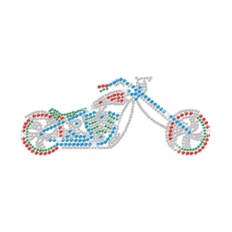 Custom Colorful Motorbike Iron on Rhinestone Transfer