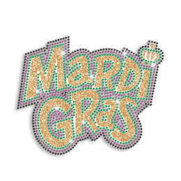 Custom Bling Transfer Design Mardi Gras Mask