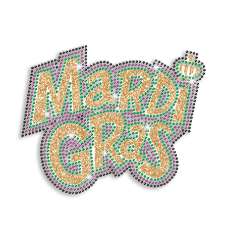 Custom Bling Transfer Design Mardi Gras Mask