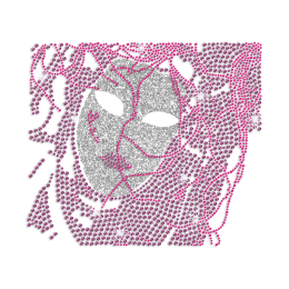 Purple & Pink Mask Iron-on Rhinestone Transfer