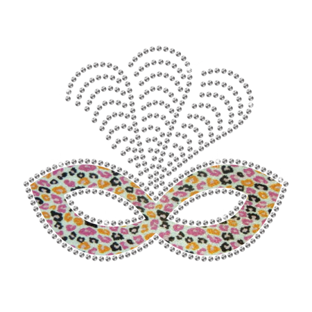 Creative Feather Mask Iron-on Glitter Rhinestone Transfer