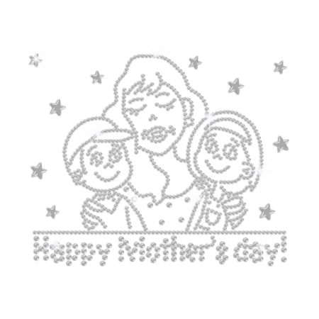 Crystal Happy Mother's Day Iron on Rhinestone Transfer