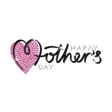 Glittering Happy Mother's Day Iron on Rhinestone Transfer Motif