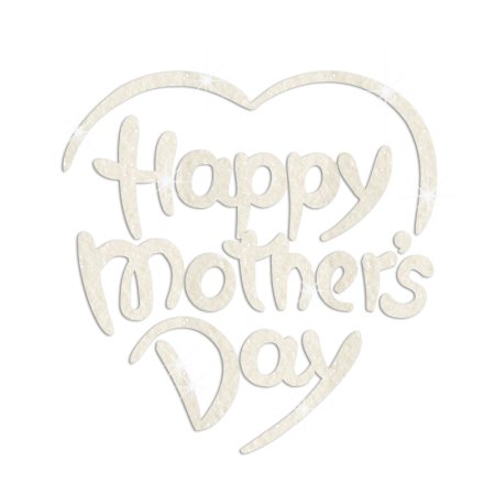 Glittering White Happy Mother's Day Iron on Rhinestone Transfer Decal