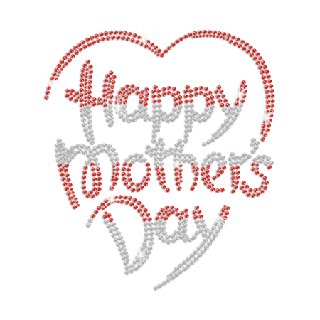 Happy Mother's Day Iron on Rhinestone Transfer Decal