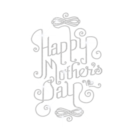 Crystal Happy Mother's Day Iron on Rhinestone Transfer Decal