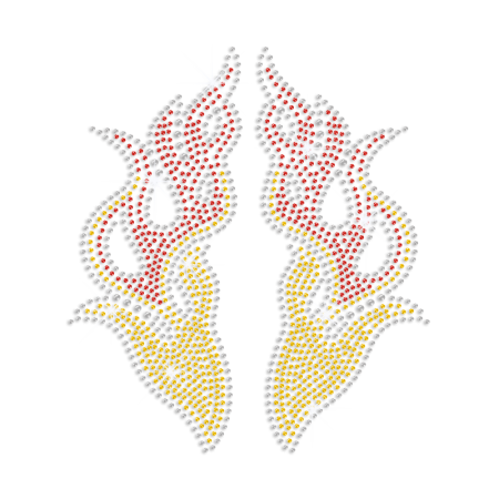 Cool Fire Iron on Rhinestone Transfer Design