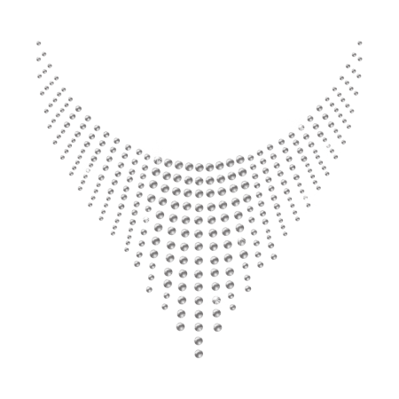 Rhinestone Crystal Heart Shape Necklace Iron on Transfer