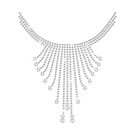 Bling Hot-fix Crystal Necklace Rhinestone Pattern