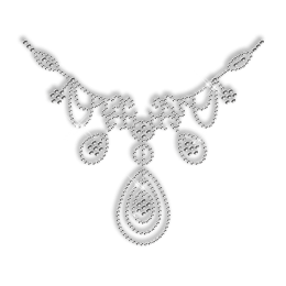 Sparkling Crystal Rhinestone Necklace Iron on Motif for Clothes